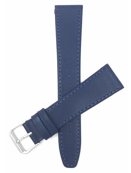 Bandini Leather Watch Band Strap - Classic - Slim - 2 Colors (with or Without Stitch) - 6mm, 8mm, 10mm, 12mm, 14mm, 16mm, 18mm, 20mm (Also Comes in Extra Long, XL)