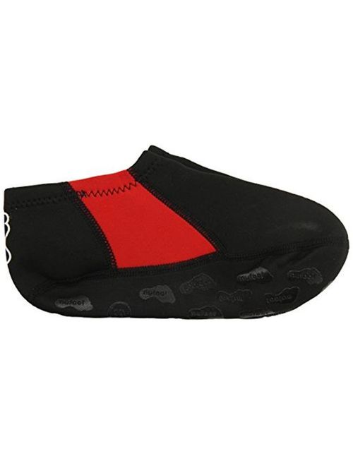 Nufoot 1029 Travel Slipper Booties Black With Red Extra Large Fits Shoe Size 11-13