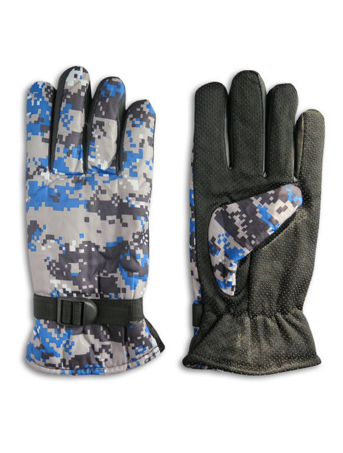 (4 Pack) Men's Winter Camouflage Warm Gloves Water Resistant Fleeced Lined