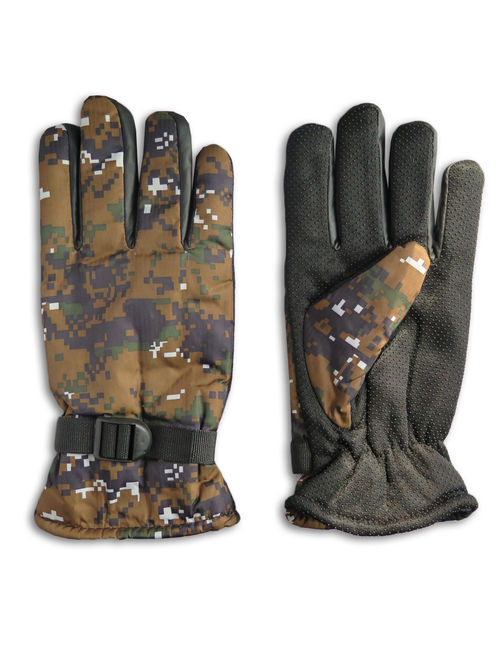 (4 Pack) Men's Winter Camouflage Warm Gloves Water Resistant Fleeced Lined