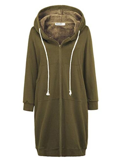 GRACE KARIN Women's Casual Pockets Zip up Hoodies Tunic Sweatshirt Long Hoodie Jacket