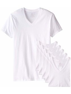 Men's Tucked V-Neck T-Shirt (White, 3X Tall)