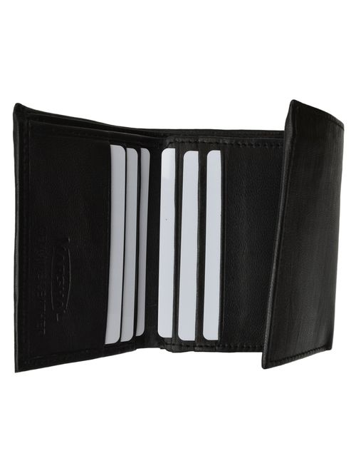 Mens Trifold Wallet Extra Capacity 10 Inside Slots 2 ID Windows P 1307