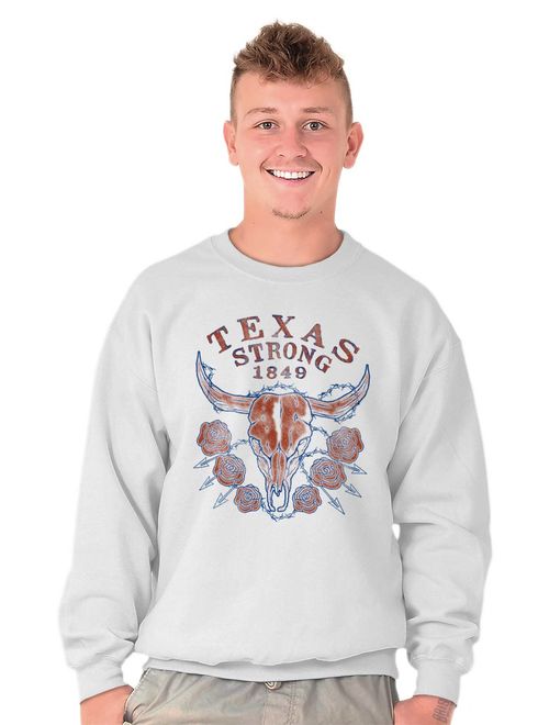 Brisco Brands Texas Strong Country Southern Adult Crewneck Sweatshirt