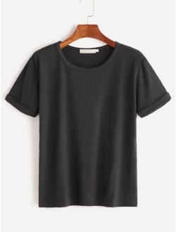 Rolled Sleeve Basic Tee