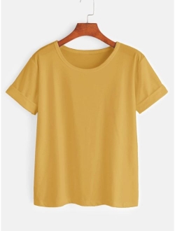 Rolled Sleeve Basic Tee