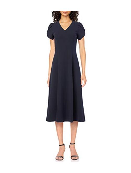 Calvin Klein Women's Tulip Sleeve A-line Midi Dress