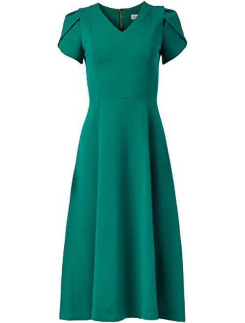 Calvin Klein Women's Tulip Sleeve A-line Midi Dress