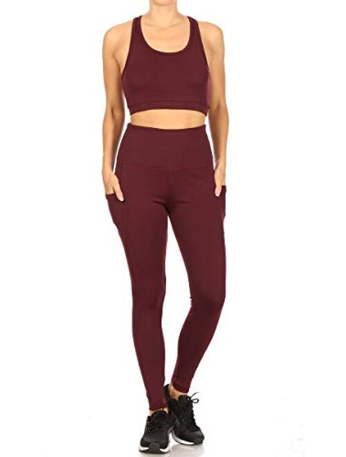 Shosho Womens Sports Athleisure 2 Piece Activewear Sets Tops and Yoga Bottoms Casual Outfits