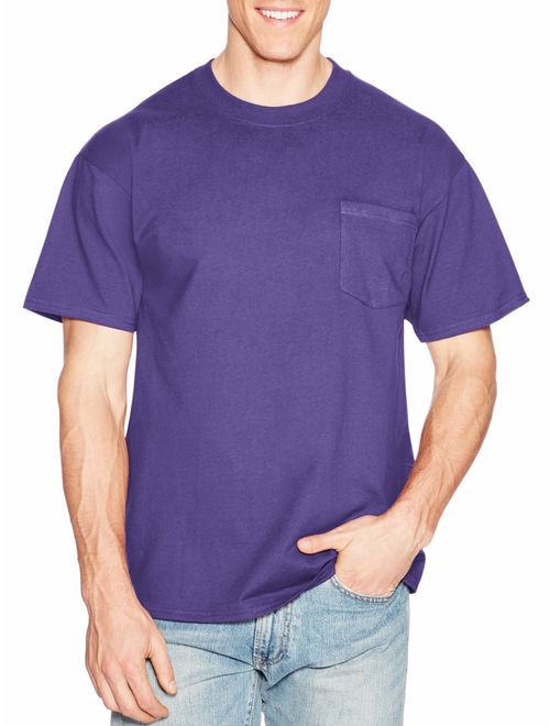 Hanes Men's Premium Beefy-T Short Sleeve T-Shirt With Pocket, Up to Size 3XL