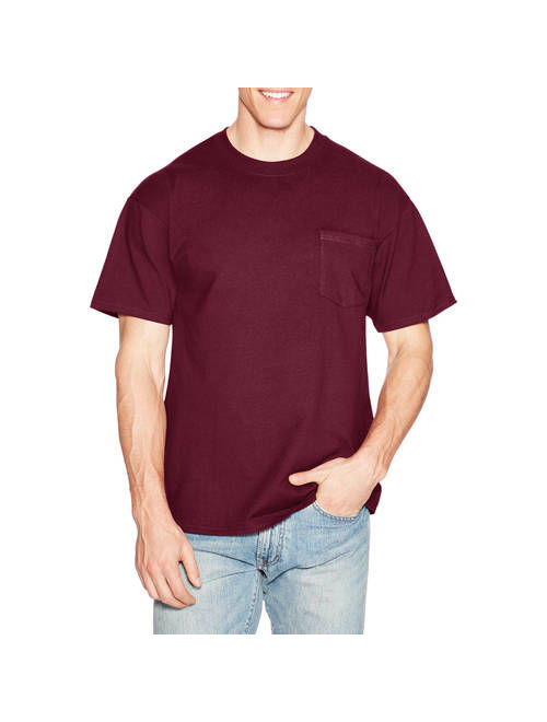 Hanes Men's Premium Beefy-T Short Sleeve T-Shirt With Pocket, Up to Size 3XL