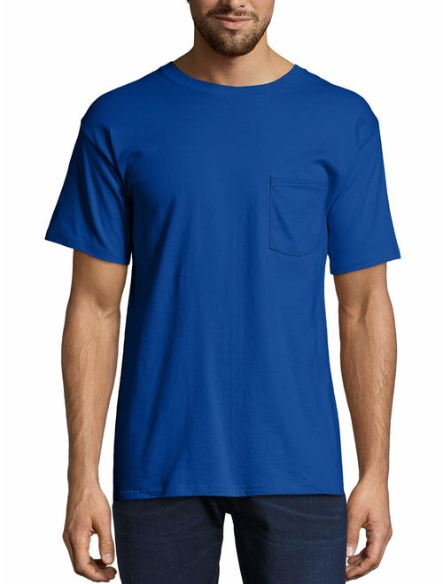 Hanes Men's Premium Beefy-T Short Sleeve T-Shirt With Pocket, Up to Size 3XL