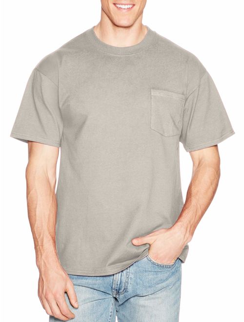 Hanes Men's Premium Beefy-T Short Sleeve T-Shirt With Pocket, Up to Size 3XL