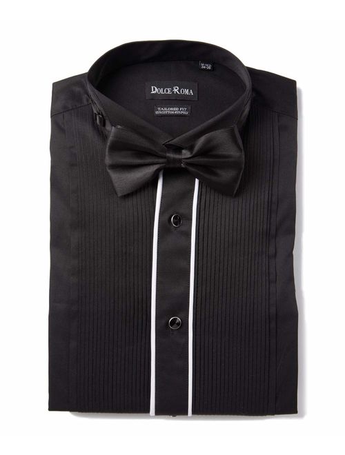 Mens Tailored Fit Tuxedo Shirt with Bow Tie