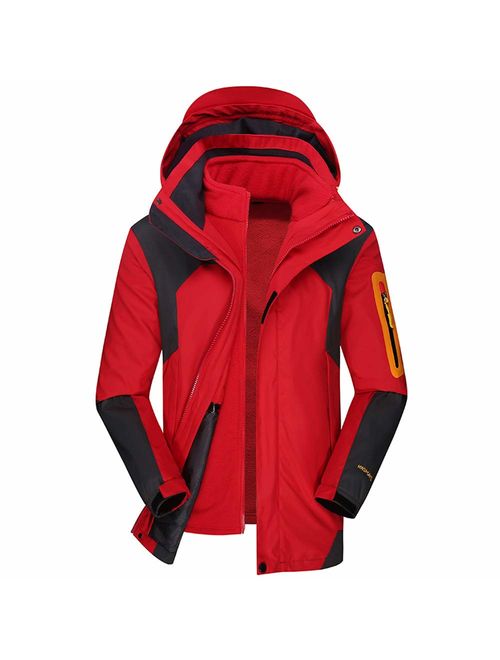 Allywit Ski Jacket Men Waterproof Warm Cotton Coat Mountain Snowboard Windbreaker Hooded