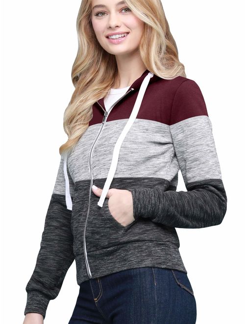 Come Together California CTC Womens Active Fleece Zip Up Hoodie Sweater Jacket