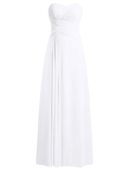 JAEDEN Beach Wedding Dresses Strapless Sweetheart Bridal Gown Chiffon Pleat