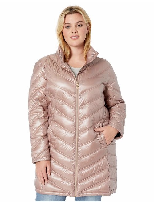 Calvin klein chevron packable hotsell down coat