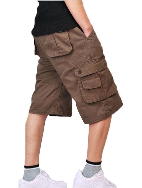 Congs Men's Survivor Outdoor Military Cotton Cargo Short Pants