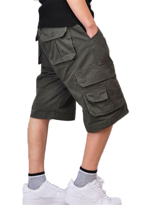 Congs Men's Survivor Outdoor Military Cotton Cargo Short Pants