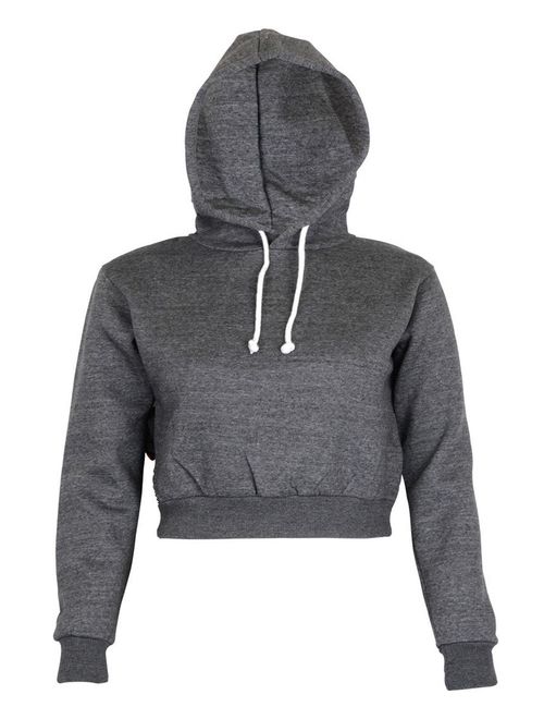 Womens Plain Crop Top Hoodies