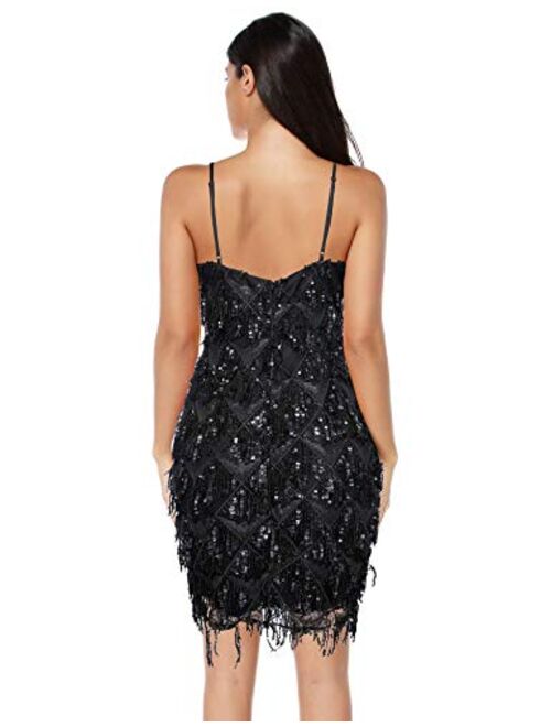 meilun Womens Sequin Fringe 1920s Flapper Inspired Party Dance Dress