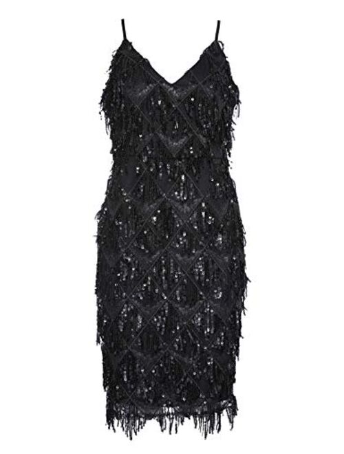 meilun Womens Sequin Fringe 1920s Flapper Inspired Party Dance Dress