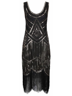 Ro Rox Great Gatsby 1920's Cocktail Party Sequin Tassel Embellished Flapper Dress