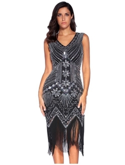 meilun 1920s Sequined Vintage Dress Beaded Gatsby Flapper Evening Dress Prom