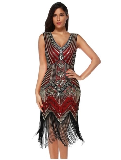 meilun 1920s Sequined Vintage Dress Beaded Gatsby Flapper Evening Dress Prom