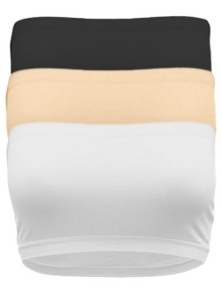 OLLIE ARNES Women's One Size Strapless Seamless Stretch Bandeau Tube Bra Top