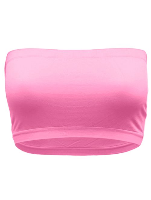 OLLIE ARNES Women's One Size Strapless Seamless Stretch Bandeau Tube Bra Top