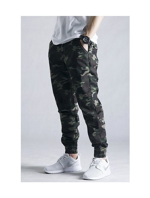 OCHENTA Men's Drawstring Casual Camo Jogger Pants