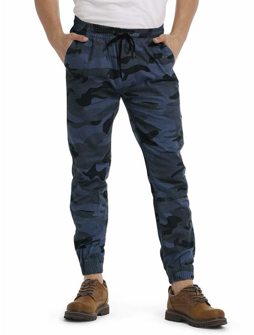 OCHENTA Men's Drawstring Casual Camo Jogger Pants