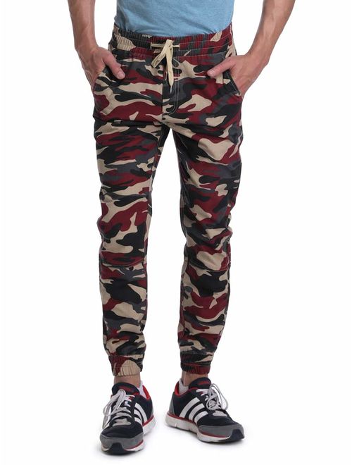 OCHENTA Men's Drawstring Casual Camo Jogger Pants