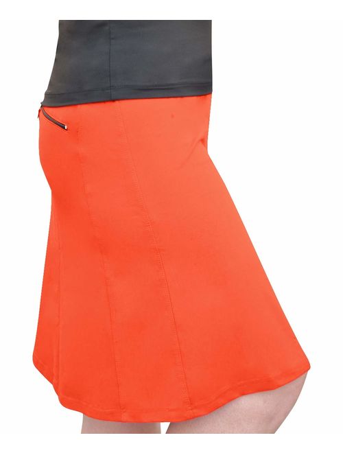 Kosher Casual Women's Modest Knee-Length Swim Sport Skirt with Built-in Shorts - Skort Style