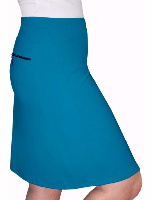 Kosher Casual Women's Modest Knee-Length Swim Sport Skirt with Built-in Shorts - Skort Style