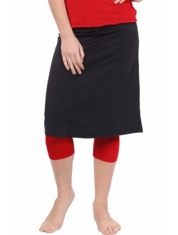 Kosher Casual Women's Modest Knee Length Sports Skirt with Leggings