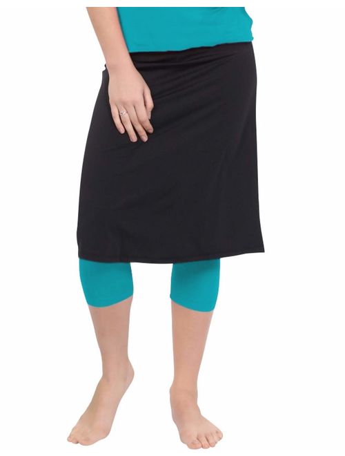 Kosher Casual Women's Modest Knee Length Sports Skirt with Leggings