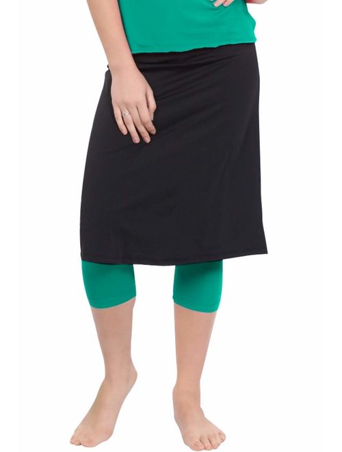 Kosher Casual Women's Modest Knee Length Sports Skirt with Leggings