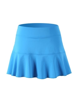 32e-SANERYI Women's Pleated Elastic Quick-Drying Tennis Skirt with Shorts Running Skort