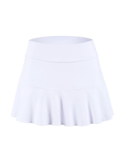 32e-SANERYI Women's Pleated Elastic Quick-Drying Tennis Skirt with Shorts Running Skort