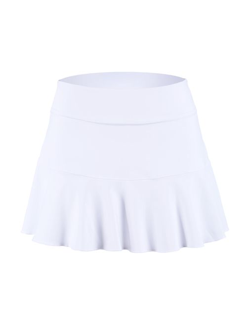 32e-SANERYI Women's Pleated Elastic Quick-Drying Tennis Skirt with Shorts Running Skort