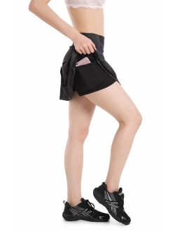 Annjoli Womens Running Skorts Golf Tennis Workout Skirt