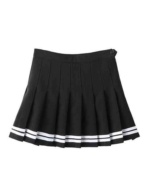 Minuoyi Sports High Waist with Underpants Tennis School Cheerleader Pleated Skirt