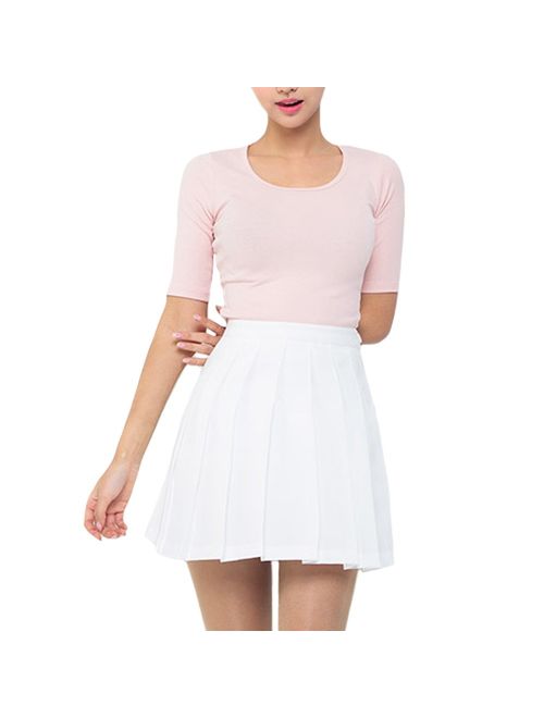 Minuoyi Sports High Waist with Underpants Tennis School Cheerleader Pleated Skirt