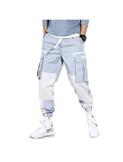 Men's Color Patchwork Cargo Pants Hip hop Joggers Streetwear Pants