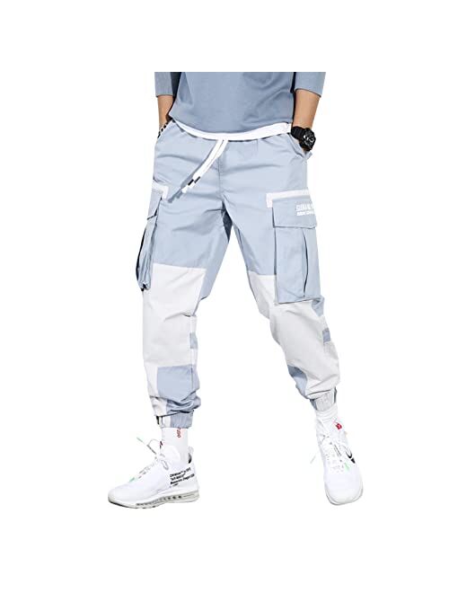 Aelfric Eden Men's Color Patchwork Cargo Pants Hip hop Joggers Streetwear Pants