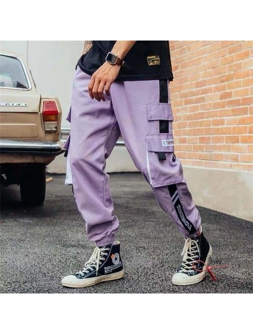 Buy Aelfric Eden Mens Joggers Pants Color Patchwork Multi-Pockets Cargo  Pants Outdoor Fashion Casual Pants with Drawstring online