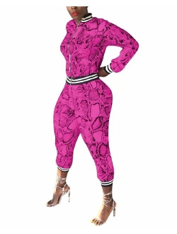 ThusFar Women's Hawaii Floral 2 Piece Set Tracksuit Sports Joggers Jacket Suit